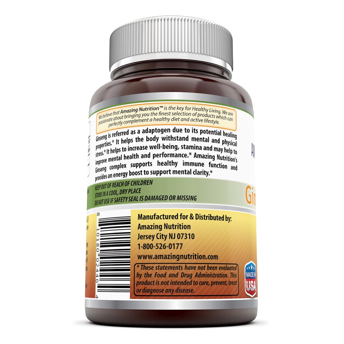 Amazing Formulas Ginseng Complex 1000mg, 120 capsules Amazing Muscle