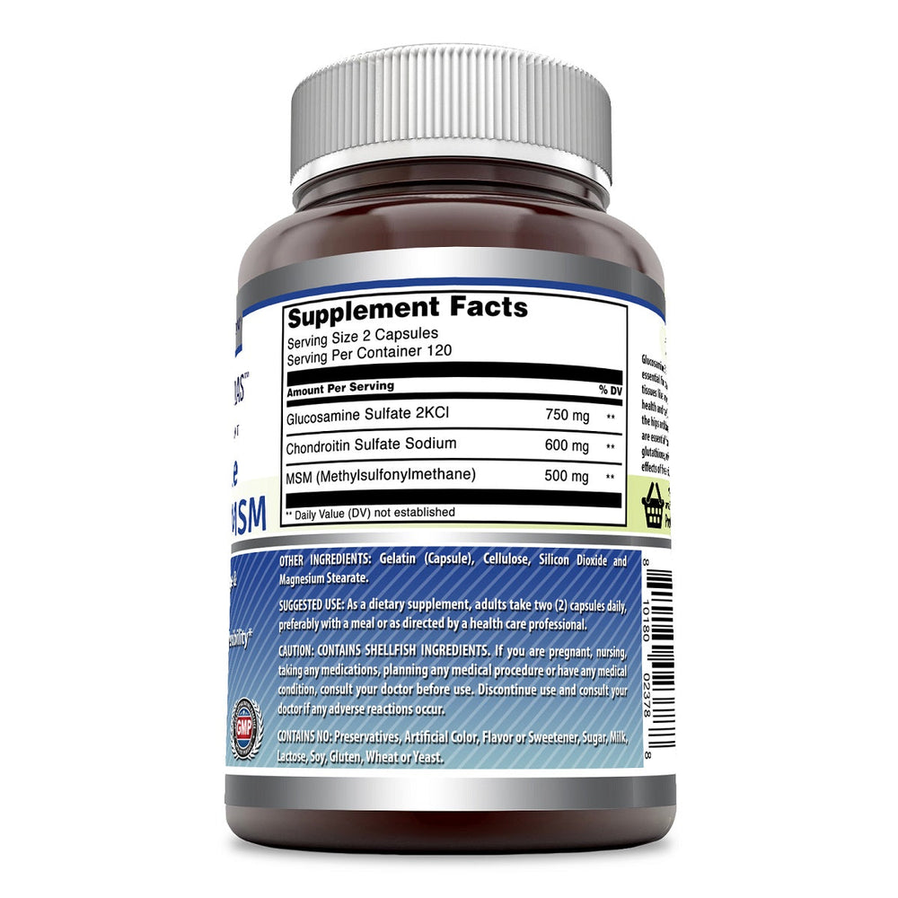 Amazing Formulas Glucosamine + Chondroitin + MSM 240 Capsules