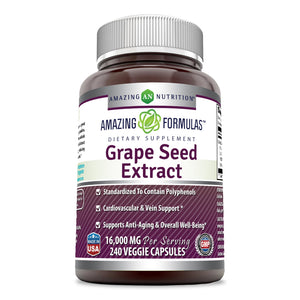Amazing Formulas Grapeseed Extract 16000 mg Per Serving 240 Veggie Capsules