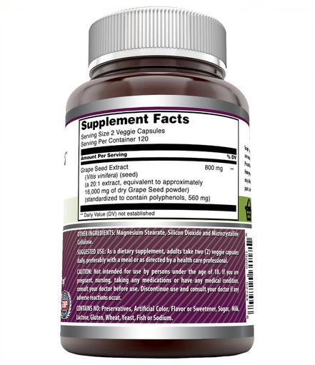Amazing Formulas Grapeseed Extract 16000 mg Per Serving 240 Veggie Capsules