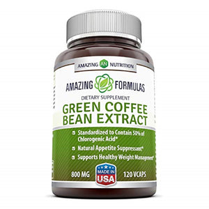Amazing Formulas Green Coffee Bean Extract 800 Mg 120 Veggie Capsules