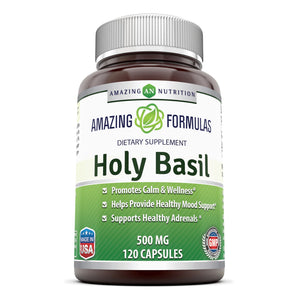 Amazing Formulas Holy Basil Dietary Supplement 500 Mg 120 Capsules