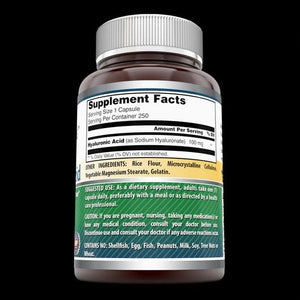 Amazing Formulas Hyaluronic Acid 100 mg 250 Capsules