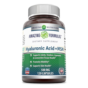 Amazing Formulas Hyaluronic Acid & MSM Dietary Supplement 500 mg 120 Capsules