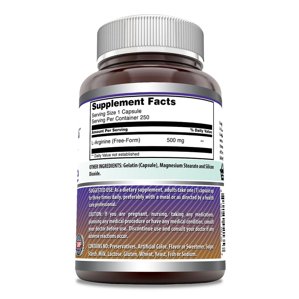 Amazing Formulas L-Arginine 500 mg 250 Capsules
