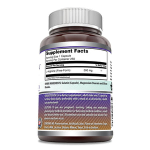 Amazing Formulas L-Arginine 500 mg 250 Capsules