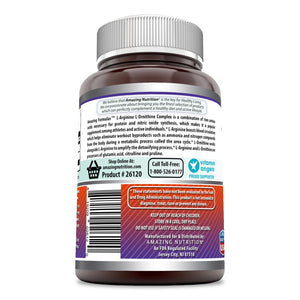 Amazing Formulas L-Arginine/L-Ornithine 1500 Mg Per Serving, 120 Capsules