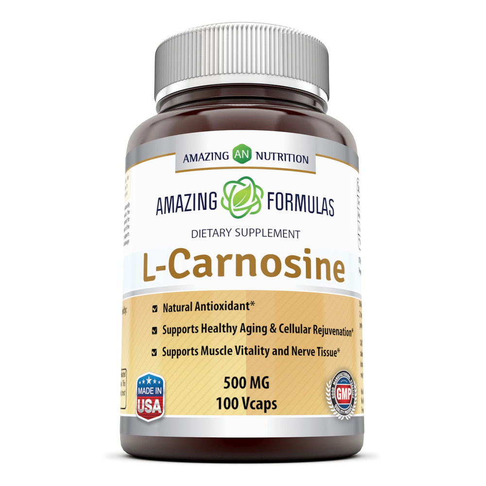 
                
                    Load image into Gallery viewer, Amazing Formulas L Carnosine 500 Mg 100 Veggie Capsules - Amazing Nutrition
                
            