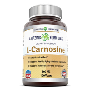 Amazing Formulas L Carnosine 500 Mg 100 Veggie Capsules - Amazing Nutrition