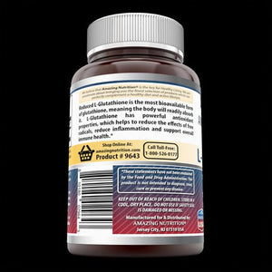 Amazing Formulas Reduced L-Glutathione - 500 Mg, 60 Veggie Capsules