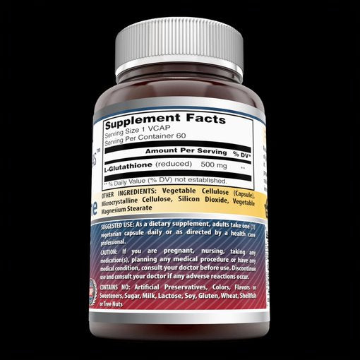 Amazing Formulas Reduced L-Glutathione - 500 Mg, 60 Veggie Capsules