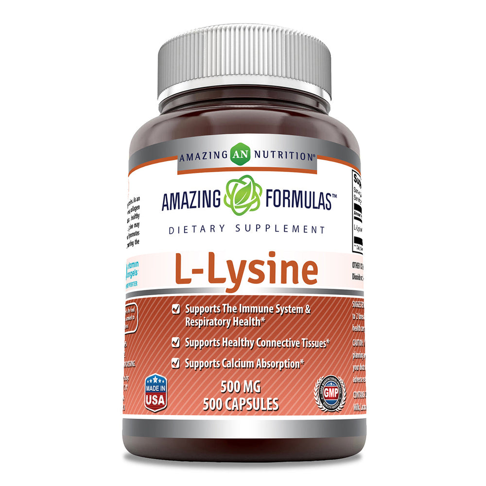 
                
                    Load image into Gallery viewer, Amazing Formulas L-Lysine 500 mg 500 Caspules
                
            