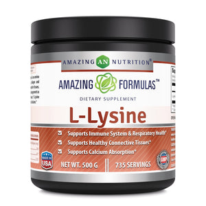 Amazing Formulas L Lysine Powder 500 Gram 735 Servings