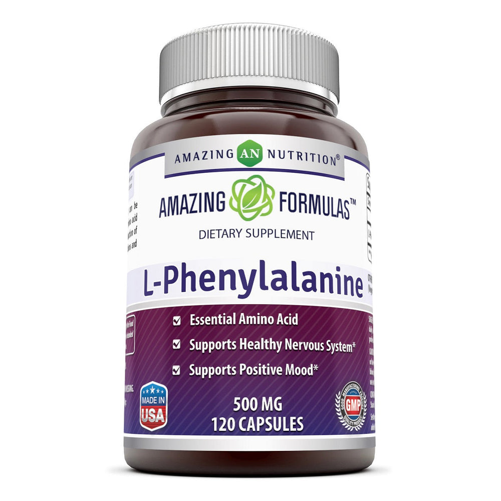 Amazing Formulas L-Phenylalanine Dietary Supplement 500 mg 120 Capsules