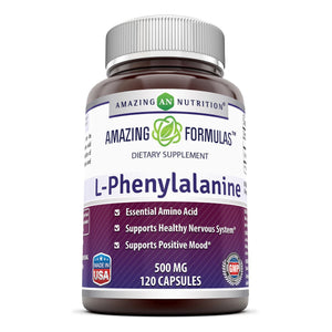 
                
                    Load image into Gallery viewer, Amazing Formulas L-Phenylalanine Dietary Supplement 500 mg 120 Capsules
                
            