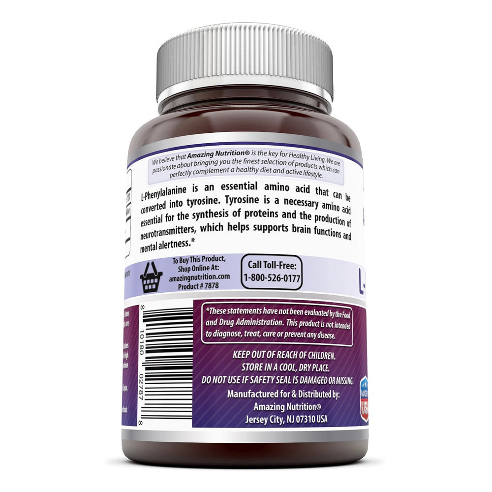 
                
                    Load image into Gallery viewer, Amazing Formulas L-Phenylalanine Dietary Supplement 500 mg 120 Capsules
                
            