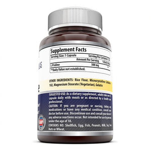 Amazing Formulas L Proline 500 Mg 120 Capsules