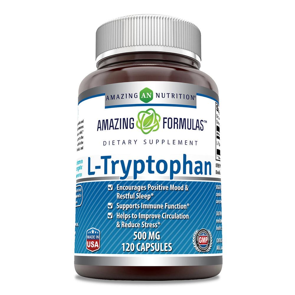 
                
                    Load image into Gallery viewer, Amazing Formulas L-Tryptophan 500 mg 120 Capsules
                
            