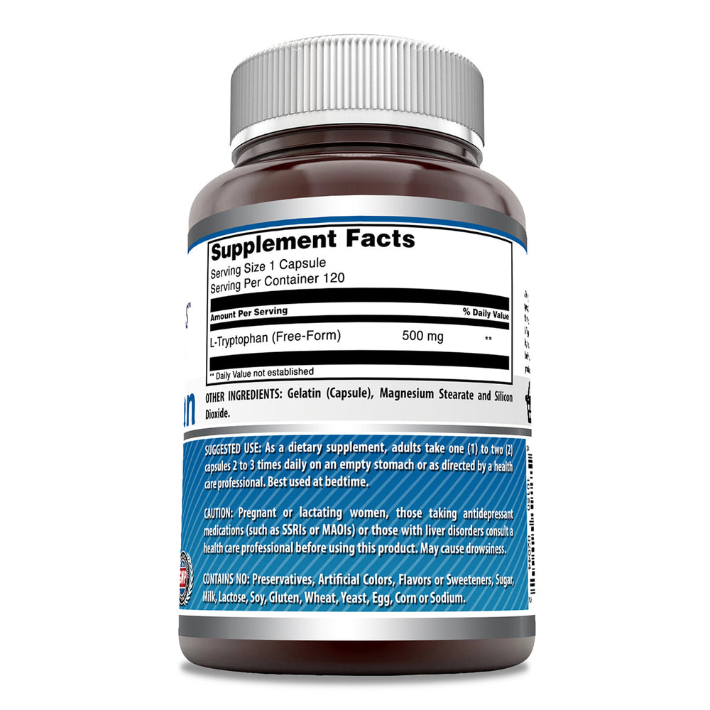 Amazing Formulas L-Tryptophan 500 mg 120 Capsules
