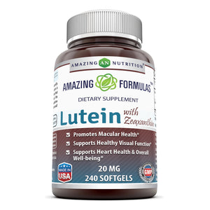 
                
                    Load image into Gallery viewer, Amazing Formulas Lutein 20 mg with Zeaxanthin 800 mcg  240 Softgels
                
            