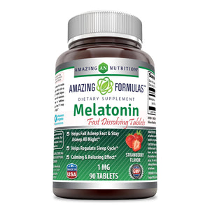 Amazing Formulas Melatonin - 1 Mg, 90 Tablets - Strawberry
