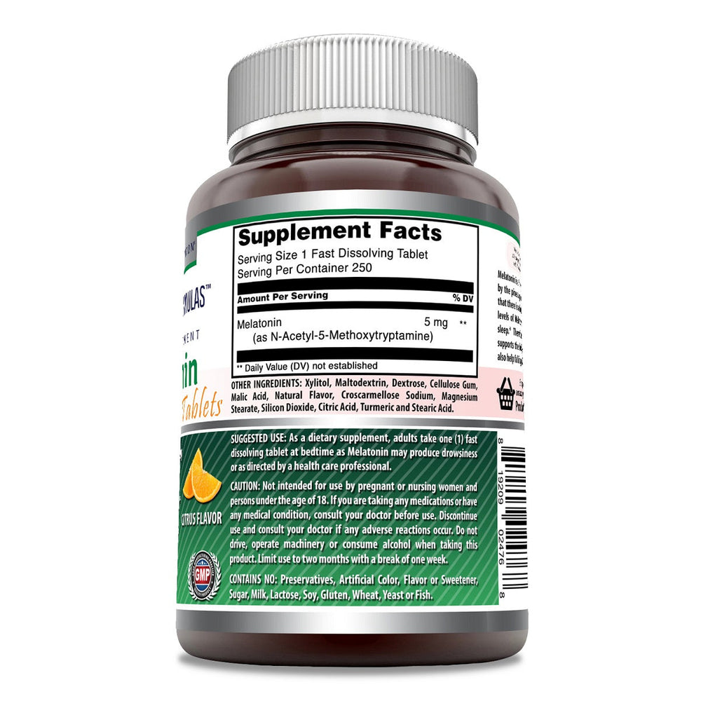 Amazing Formulas Melatonin Quick Dissolve-5 Mg (250 Tablets, Citrus)