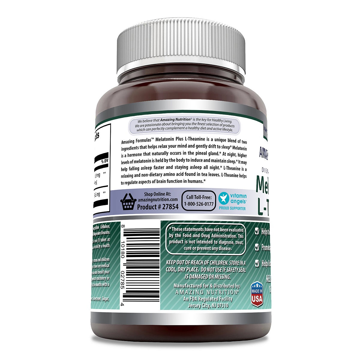 Amazing Formulas Melatonin plus L-Theanine Dietary Supplement - 10 mg ...
