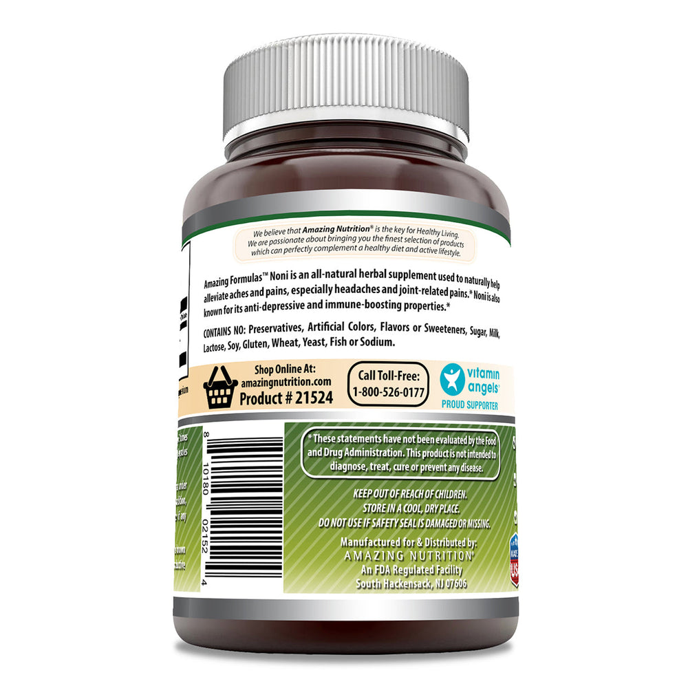 Amazing Formulas Noni - 400mg Capsules - 120 Capsules Per Bottle