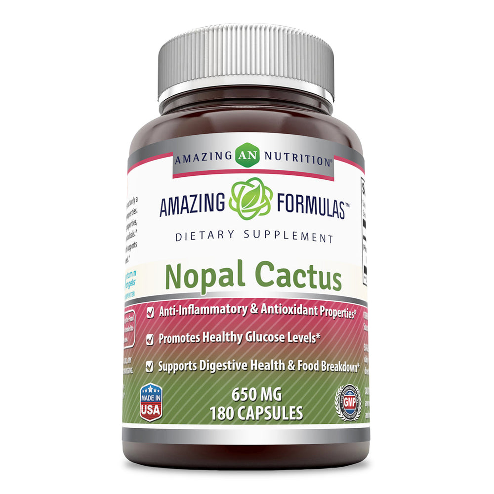 
                
                    Load image into Gallery viewer, Amazing Formulas Nopal Cactus 650 Mg 180 Capsules
                
            