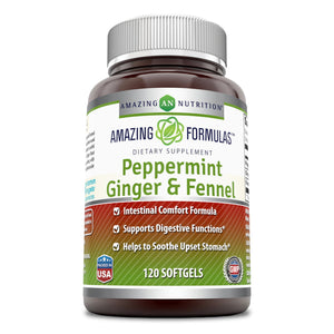 
                
                    Load image into Gallery viewer, Amazing Formulas Peppermint Ginger &amp;amp; Fennel 363 Milligrams 120 Softgels
                
            