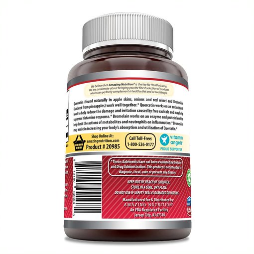 Amazing Formulas Quercetin 800 Mg with Bromelain 165 Mg 120 Veggie capsules