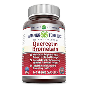 Amazing Formulas Quercetin 800 Mg With Bromelain 165 Mg 240 Veggie Capsules