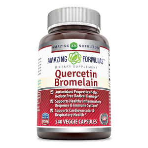 
                
                    Load image into Gallery viewer, Amazing Formulas Quercetin 800 Mg With Bromelain 165 Mg 240 Veggie Capsules
                
            