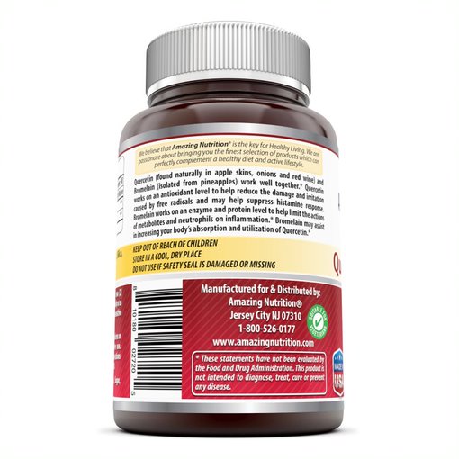 Amazing Formulas Quercetin 800 Mg With Bromelain 60 Mg Vegetarian Capsules