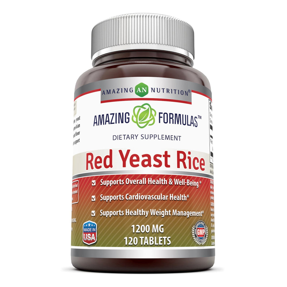 Amazing Formulas Red Yeast Rice Dietary Supplement - 1200mg 120 Tablets