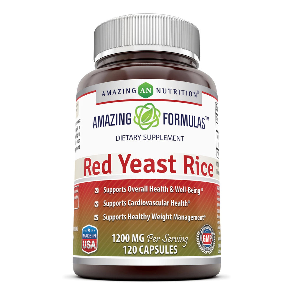 Amazing Formulas Red Yeast Rice Dietary Supplement 1200mg 120 Capsules