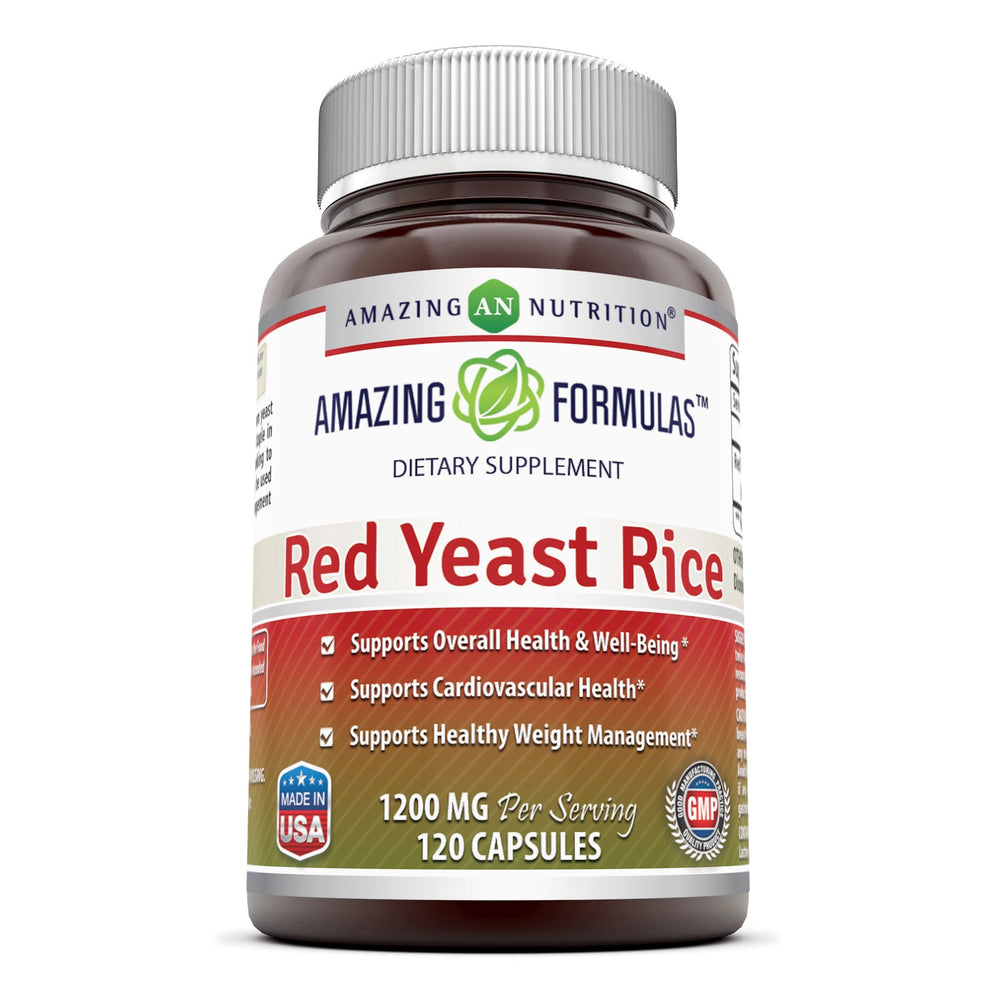 Amazing Formulas Red Yeast Rice Dietary Supplement 1200mg 120 Capsules