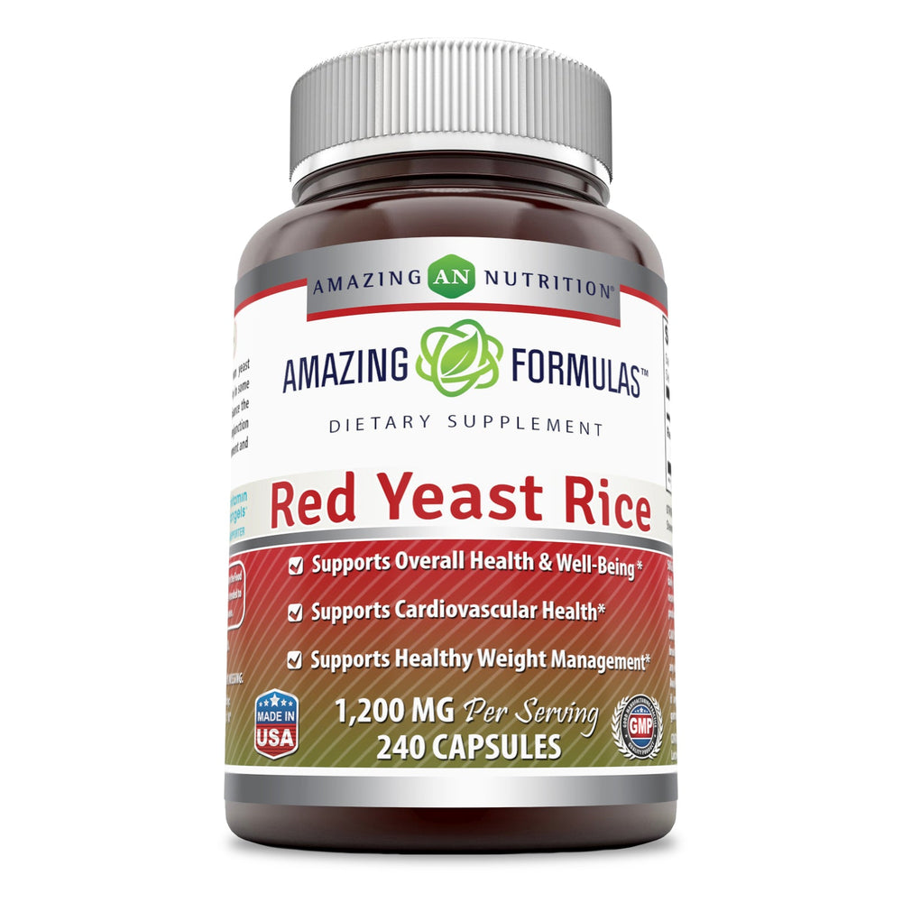 Amazing Formulas Red Yeast Rice 1200 mg Per Serving 240 Capsule