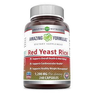 Amazing Formulas Red Yeast Rice 1200 mg Per Serving 240 Capsule