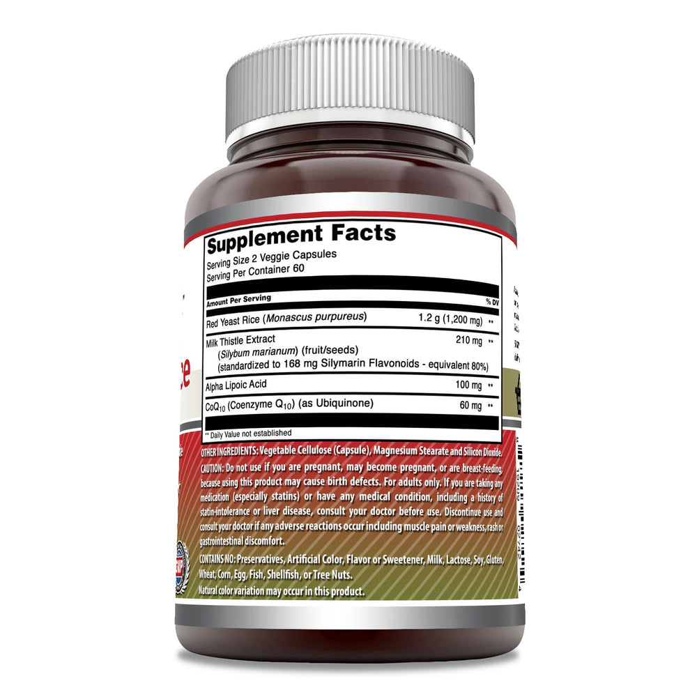 Amazing Formulas Red Yeast Rice Complex 1570 mg per Serving 120 Veggie Capsules