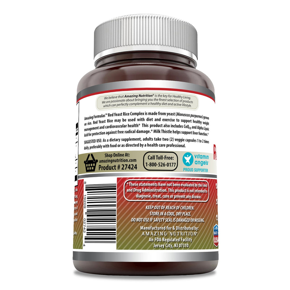 Amazing Formulas Red Yeast Rice Complex 1570 mg per Serving 120 Veggie Capsules
