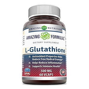 Amazing Formulas Reduced L-Glutathione - 500 Mg, 60 Veggie Capsules