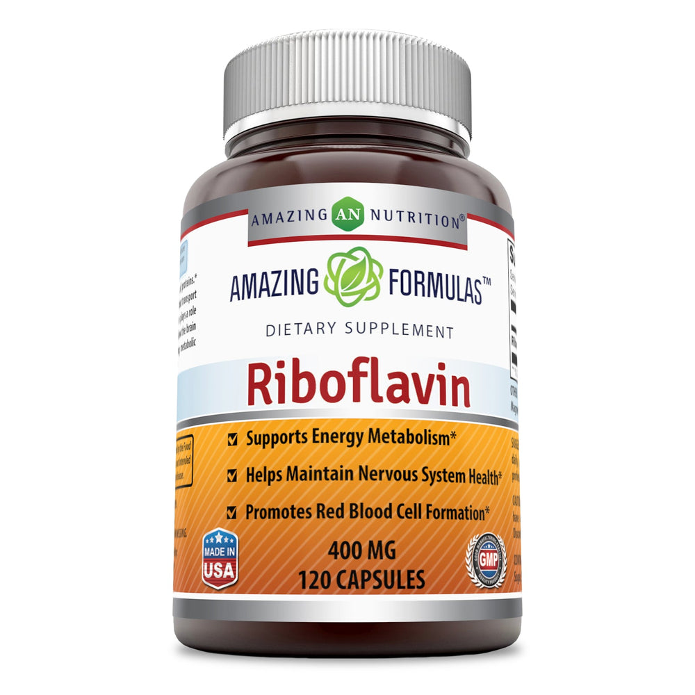 Amazing Formulas Riboflavin Dietary Supplement 400 Milligrams 120 Capsules
