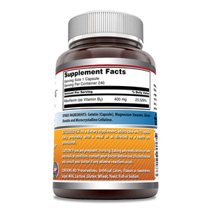 Amazing Formulas Riboflavin Dietary Supplement 400 Milligrams 240 Capsules