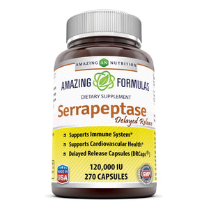 Amazing Formulas Serrapeptase 120000 IU 270 Capsules