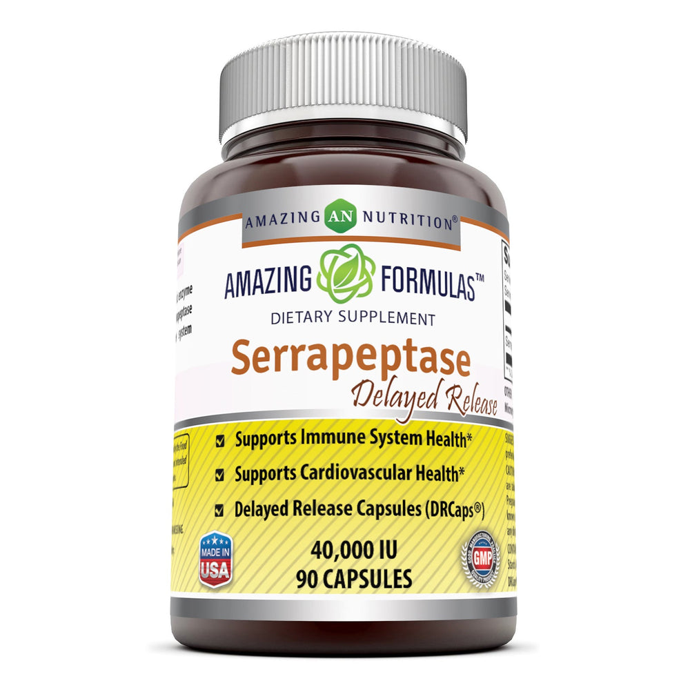 Amazing Formulas Serrapeptase 40, 000 Units - 90 Capsules