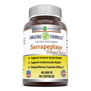 Amazing Formulas Serrapeptase 40, 000 Units - 90 Capsules