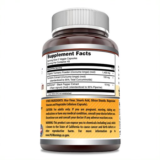 Amazing Formulas Turmeric Curcumin with BioPerine 1500mg 360 Veggie Capsules