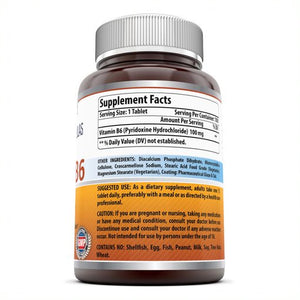 Amazing Formulas Vitamin B6 Dietary Supplement 100 mg 100 Tablets
