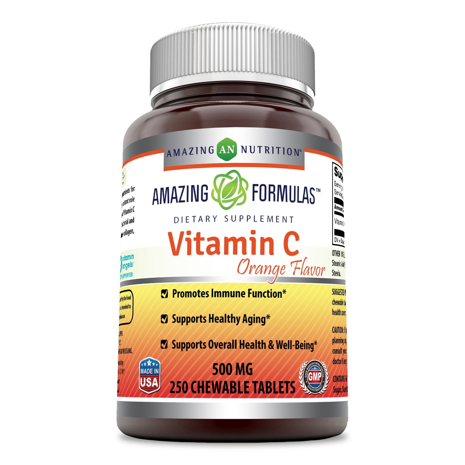 Amazing Formulas Vitamin C Orange Flavor 500 Mg 250 Chewable Tablets ...